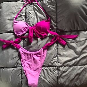 Monochromatic String Tie Purple Bikini Set